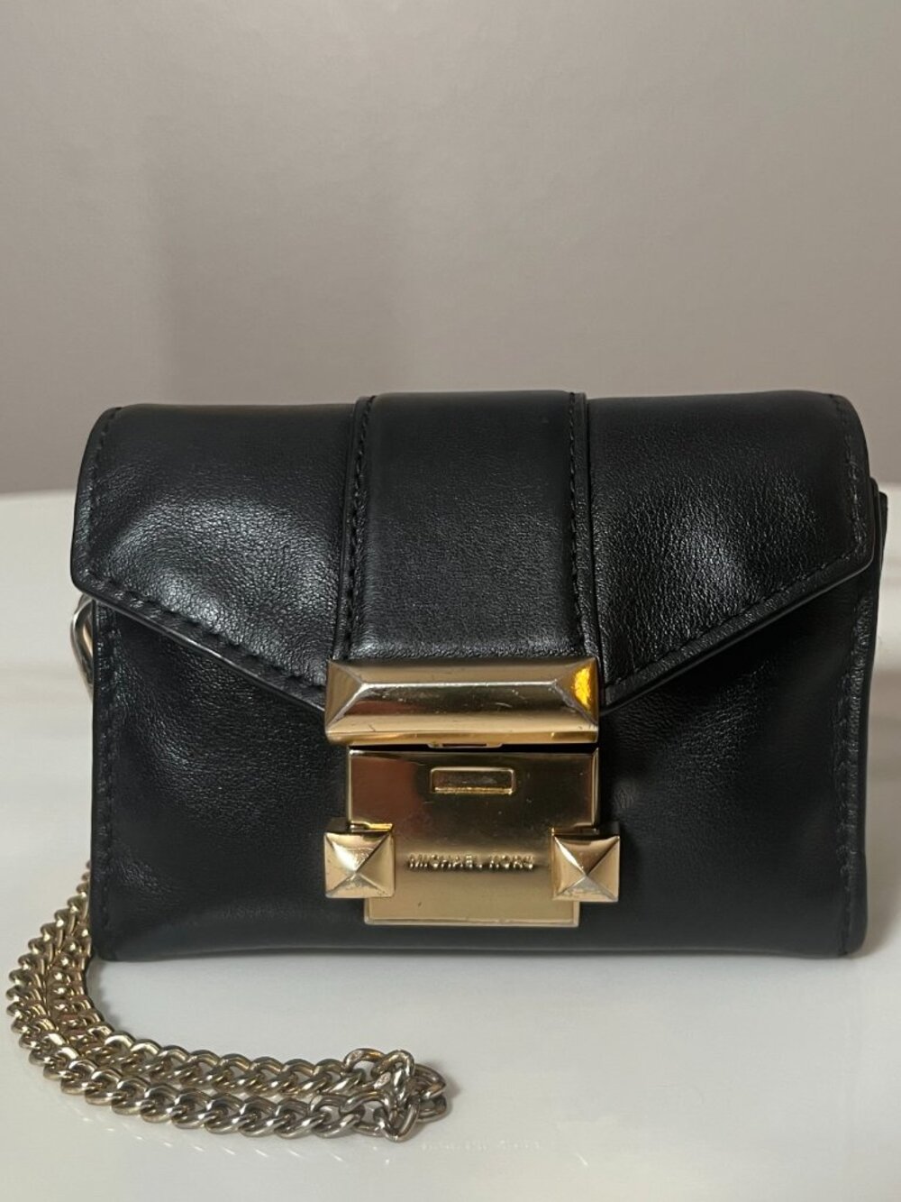 Michael Kors Whitney Small Black Leather Chain Wallet - Picture 3 of 10
